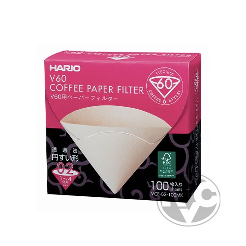 Бумажные фильтры Hario VCF-02-100MK коричневые 100 шт.