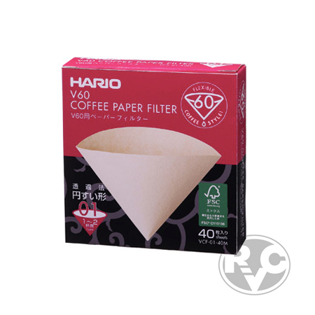 Бумажные фильтры Hario VCF-01-40M коричневые 40 шт.