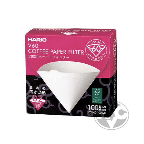 Бумажные фильтры Hario VCF-02-100WK белые 100 шт.
